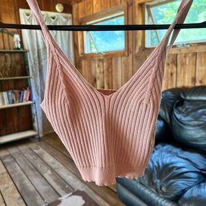 SHEIN Dusty Pink Ribbed Camisole